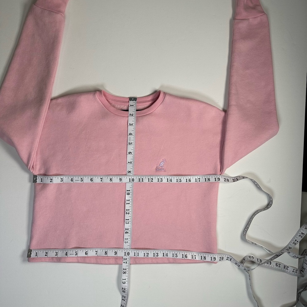 Kangol, BubbleGum Pink Cropped Sweatshirt, Cozy, Cute, Coquette in Control, XS